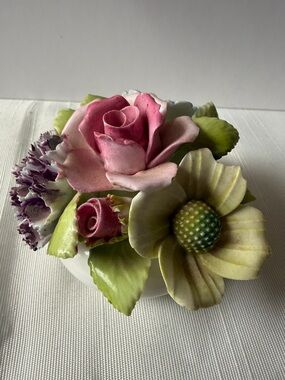 VTG England Royal Adderley Bone China hand made Floral Rose Vanity Figurine